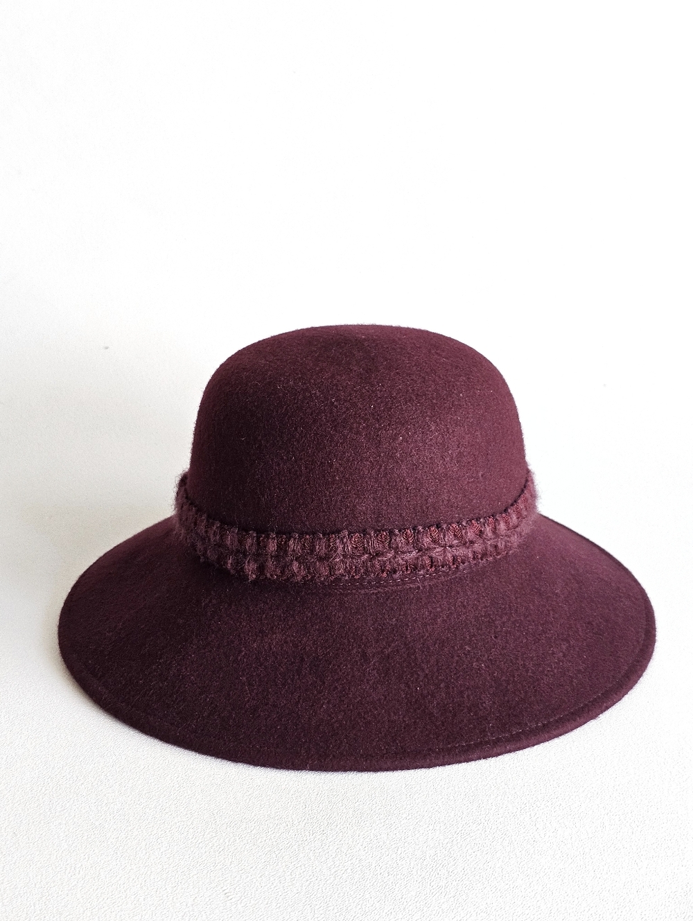 Galliano Sorbatti Wool Hat Burgundy Wide Brim Italy Vintage Style